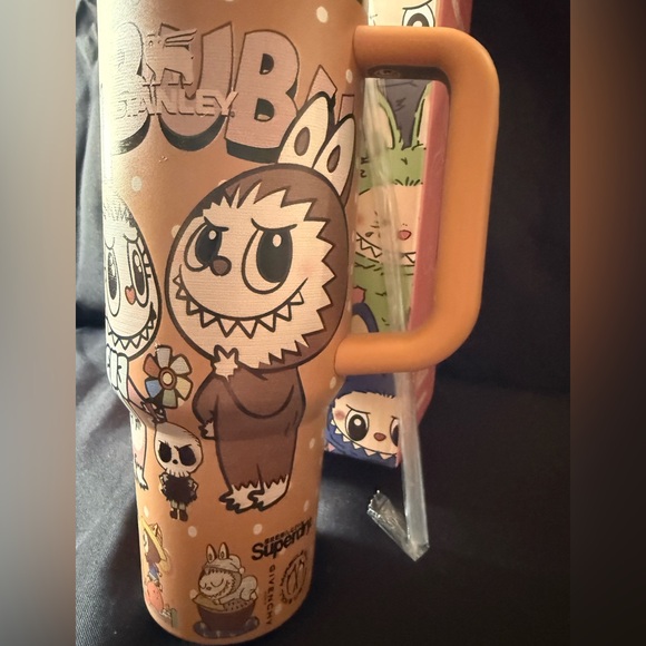 New Stanley Tan/Peach Tumbler Monster Family Design with Special Box and a Straw - Picture 5 of 14